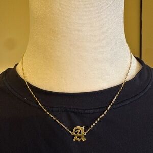 The m jewelers SINGLE LETTER “A” CHOKER UPPERCASE initial  necklace